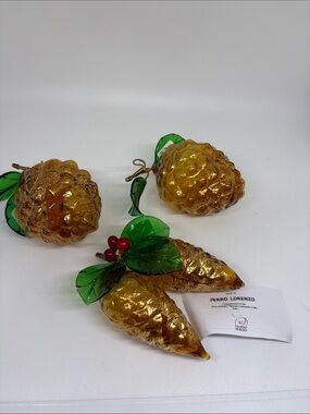 Murano Blown Glass Pinecones Ornaments 3